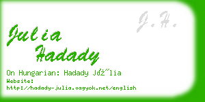 julia hadady business card